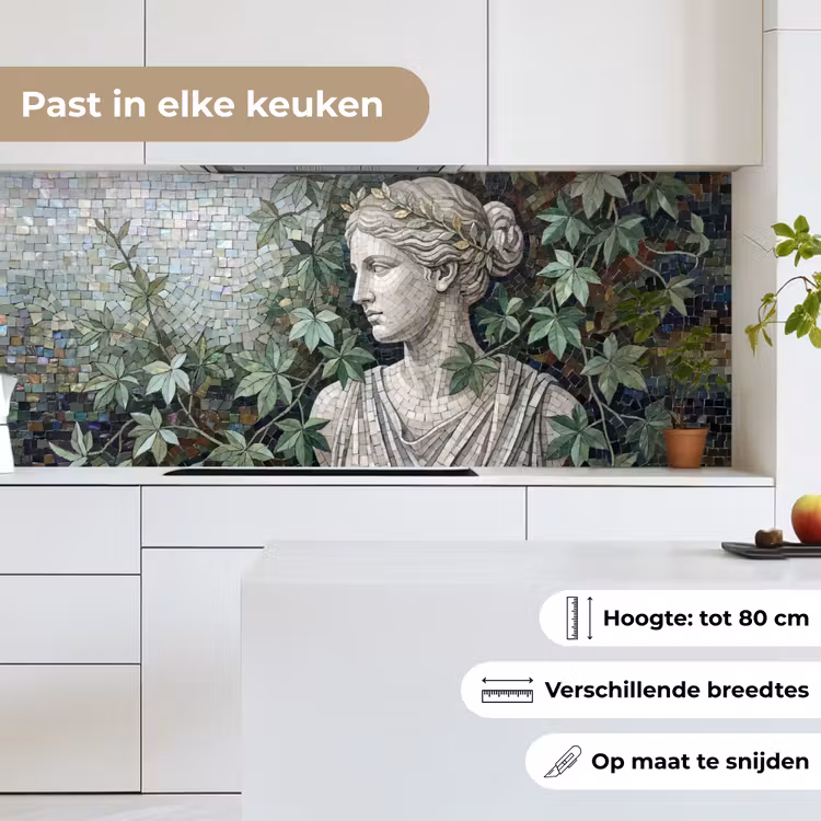 Vrouw - Klassiek - Mozaiëk - Natuur - Groen keuken achterwand 2 middel -sfeer4_NL
