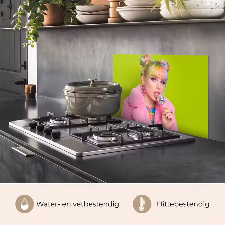 Vrouw - Kleurrijk haar - Pop art - Modern - Levendig keuken achterwand spatscherm klein -usp_NL