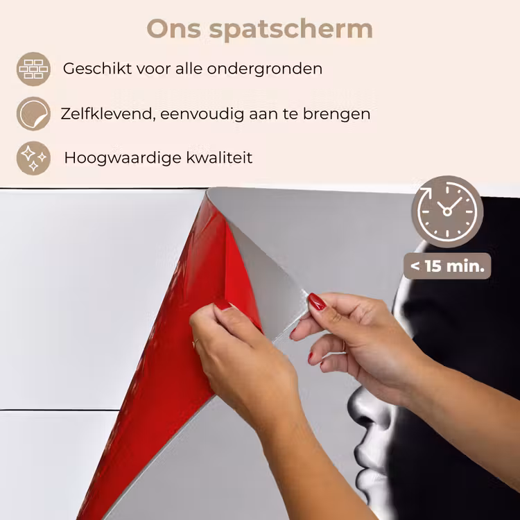 Vrouw - Profiel - Mensen - Zwart-wit keuken achterwand spatscherm klein -spatscherm_NL