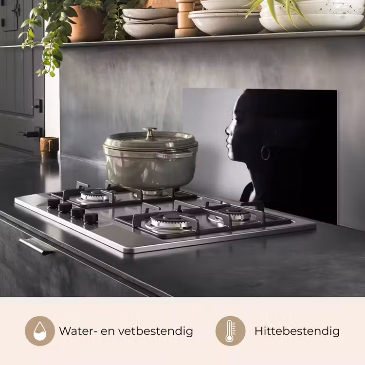 Vrouw - Profiel - Mensen - Zwart-wit keuken achterwand spatscherm klein -usp_NL