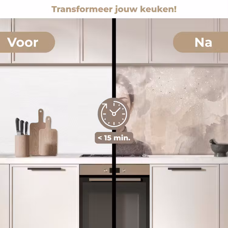 Vrouw - Sereen - Grijs keuken achterwand 2 middel -voor-na2_NL