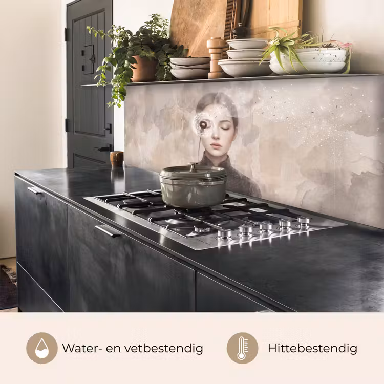 Vrouw - Sereen - Grijs keuken achterwand 2 middel -usp_NL