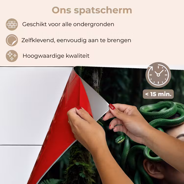 Vrouw - Slang - Natuur - Mystiek - Groen keuken achterwand spatscherm klein -spatscherm_NL