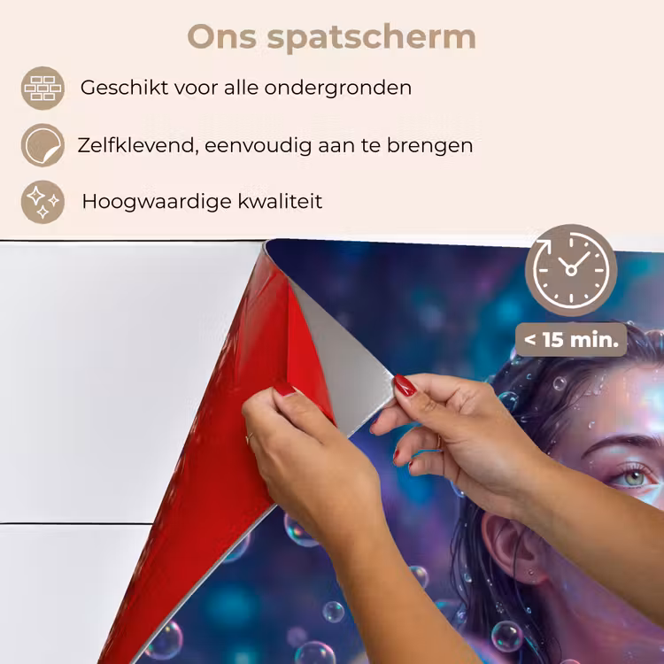 Vrouw - Water - Portret - Kleurrijk - Modern keuken achterwand spatscherm klein -spatscherm_NL