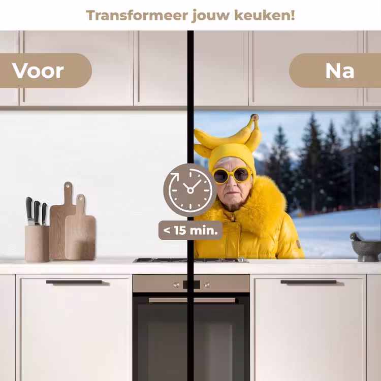Vrouwen - Bananen - Geel keuken achterwand 2 middel -voor-na2_NL