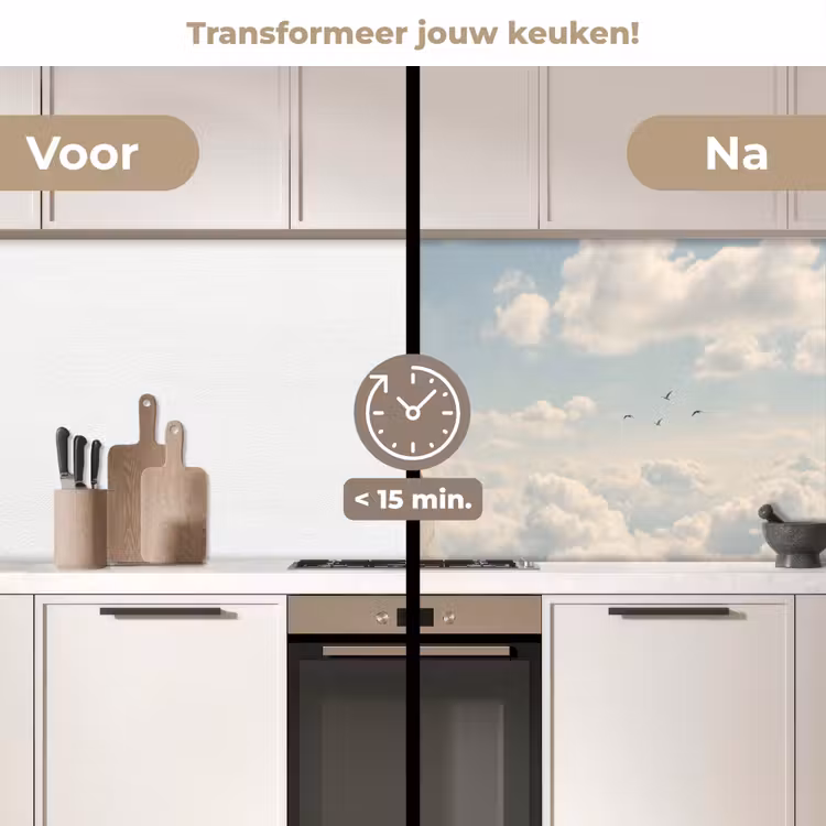Keuken achterwand - Vrouwen - Duikhouding - Wolken - Vrouwen - Duikhouding - Wolken keuken achterwand 2 middel