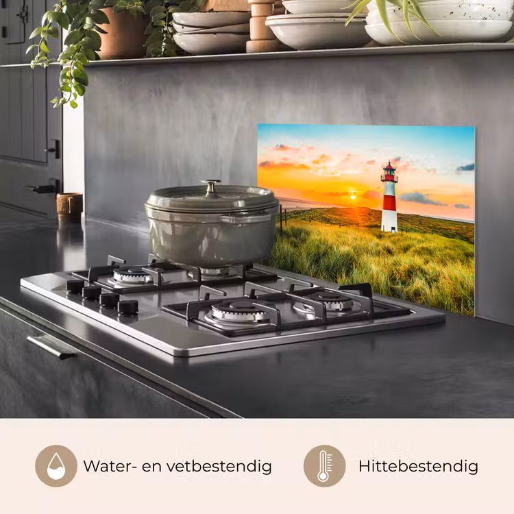 Vuurtoren - Natuur - Zon - Landschap - Gras - Strand - Zee keuken achterwand spatscherm klein -usp_NL