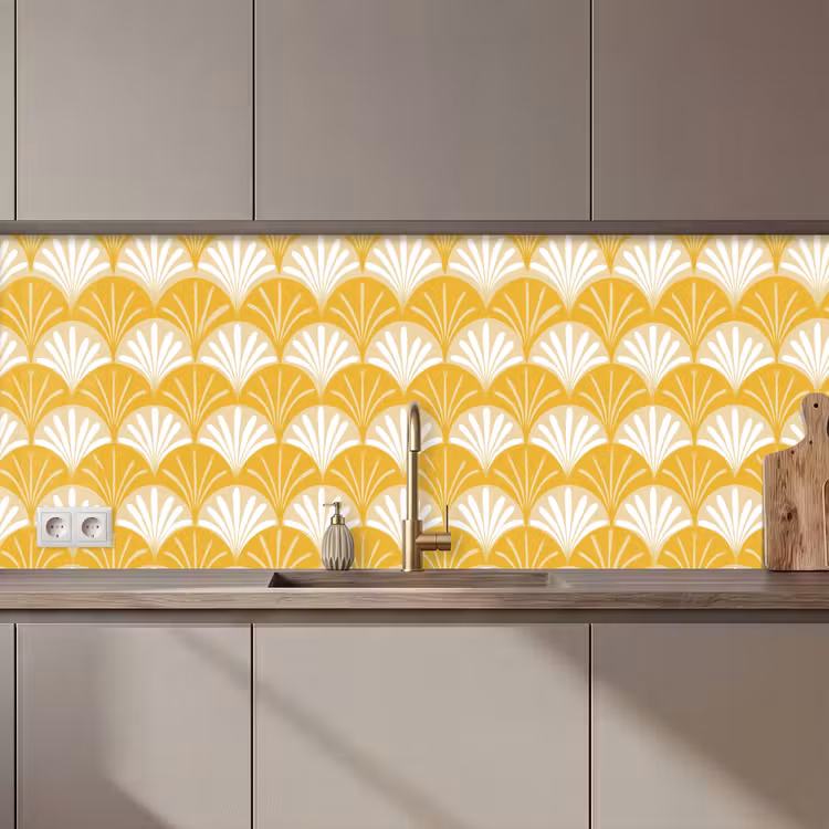 Waaier - Geel - Art keuken achterwand 2 middel 871 zz_3dshopping