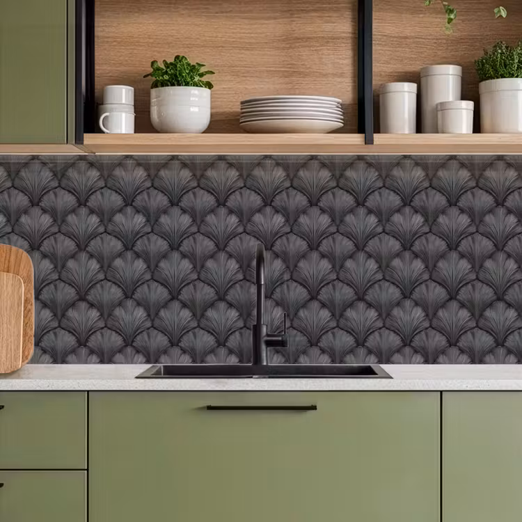 Waaier - Motief - Grijs keuken achterwand 2 middel 871 -sfeer3