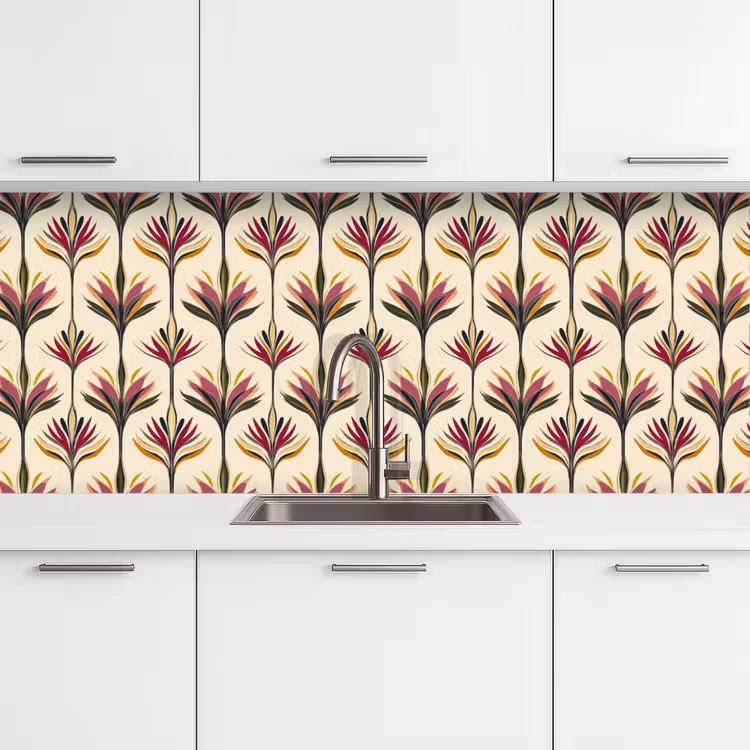 Waaier - Motief - Kleurrijk keuken achterwand 2 middel 871 -3d