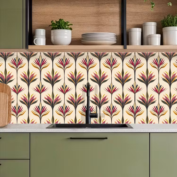Waaier - Motief - Kleurrijk keuken achterwand 2 middel 871 -sfeer3