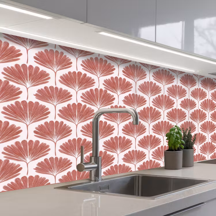 Waaier - Motief - Terra keuken achterwand 2 middel 871 -3d_schuin