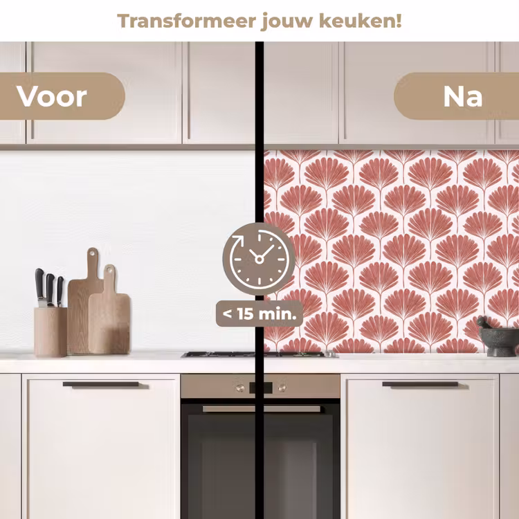Waaier - Motief - Terra keuken achterwand 2 middel 871 -voor-na2_NL