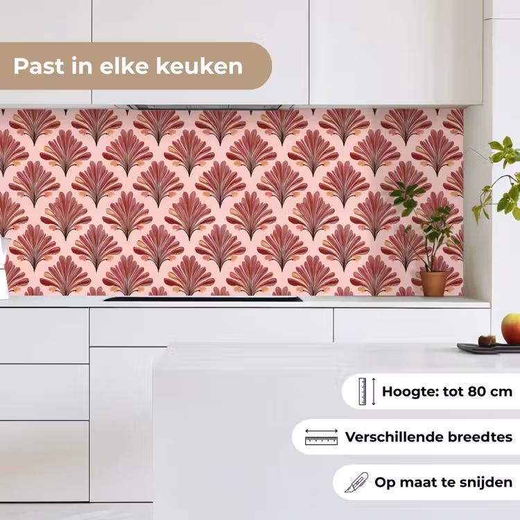 Waaier -  Roze - Rood keuken achterwand 2 middel 871 -sfeer4_NL