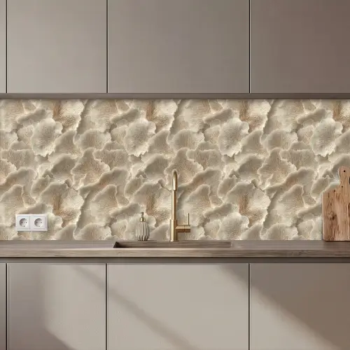 Waaierstructuren - Beige - Vezeltextuur keuken achterwand 2 middel 871 zz_3dshopping