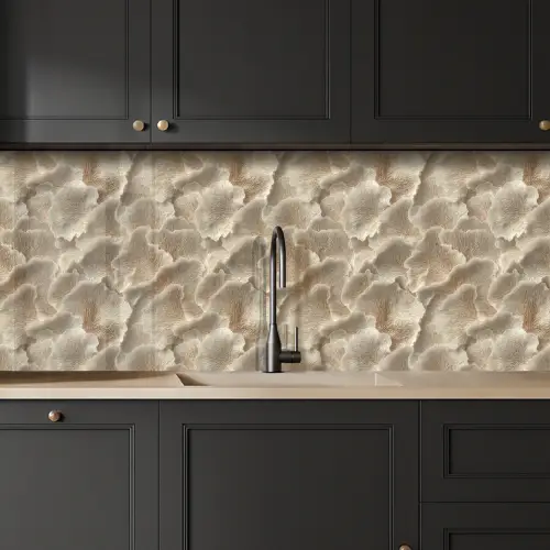 Waaierstructuren - Beige - Vezeltextuur keuken achterwand 2 middel 871 -sfeer1