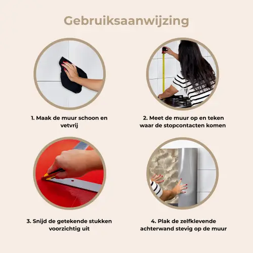 Waaierstructuren - Beige - Vezeltextuur keuken achterwand 2 middel 871 -gebruiksaanwijzing_NL
