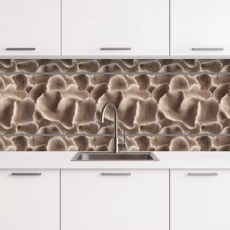 Waaiervorm - Beige - Vezel textuur keuken achterwand 2 middel 871 -3d