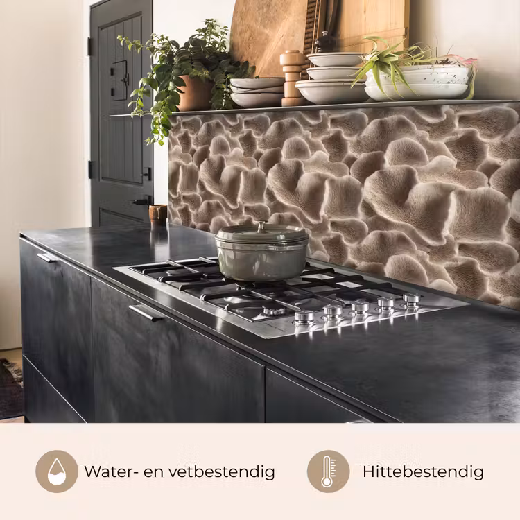 Waaiervorm - Beige - Vezel textuur keuken achterwand 2 middel 871 -usp_NL