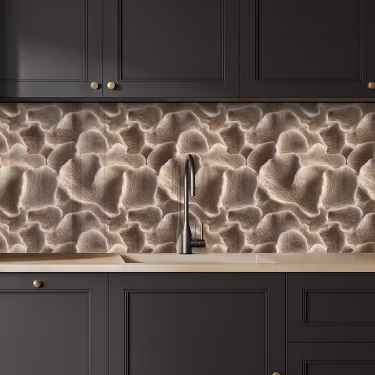 Waaiervorm - Beige - Vezel textuur keuken achterwand 2 middel 871 -sfeer1