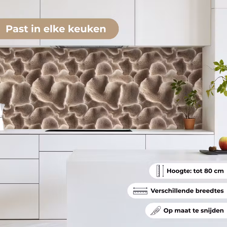 Waaiervorm - Beige - Vezel textuur keuken achterwand 2 middel 871 -sfeer4_NL