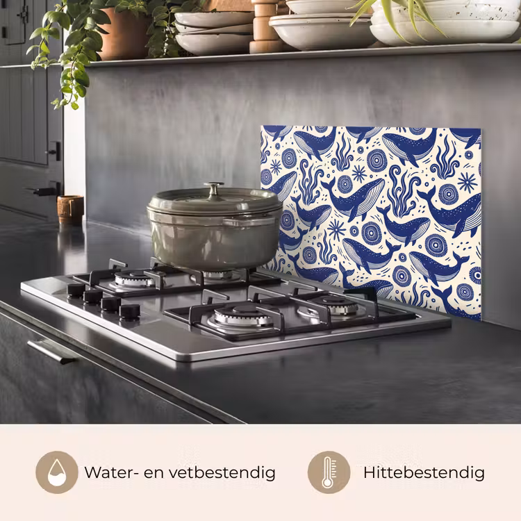Walvis - Onderwater - Dieren - Abstract - Blauw keuken achterwand spatscherm klein -usp_NL