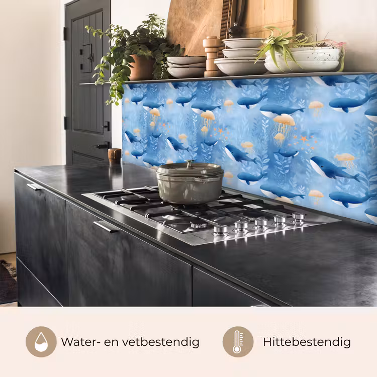 Walvissen - Oceaan - Blauw keuken achterwand 2 middel 871 -usp_NL
