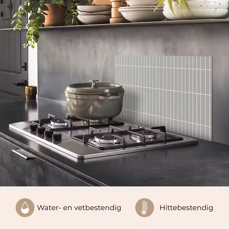 Wandtegel - Verticaal - Lichtgrijs keuken achterwand spatscherm klein 900 -usp_NL