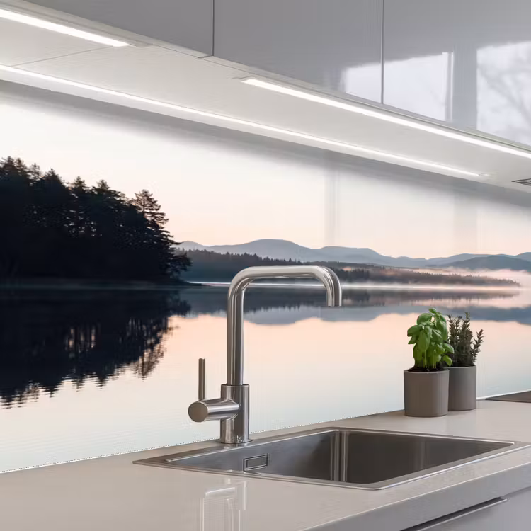 Water - Bomen - Mistlaag keuken achterwand 2 middel -3d_schuin