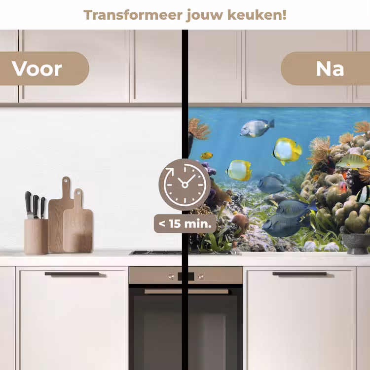 Water - Koralen - Vissen - Lichtinval keuken achterwand 2 middel -voor-na2_NL