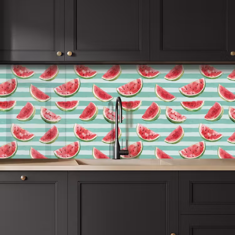 Watermeloen - Strepen - Groen keuken achterwand 2 middel 871 -sfeer1