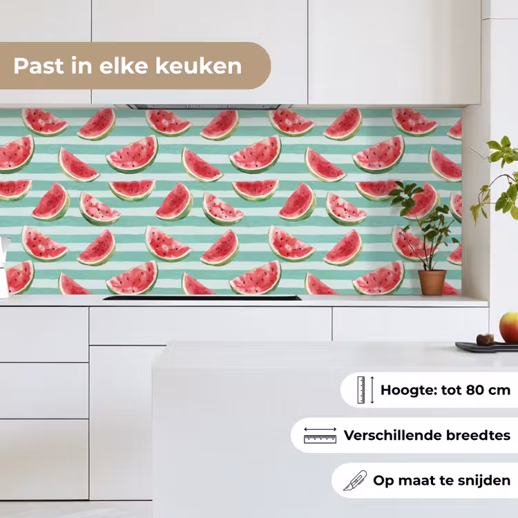 Watermeloen - Strepen - Groen keuken achterwand 2 middel 871 -sfeer4_NL