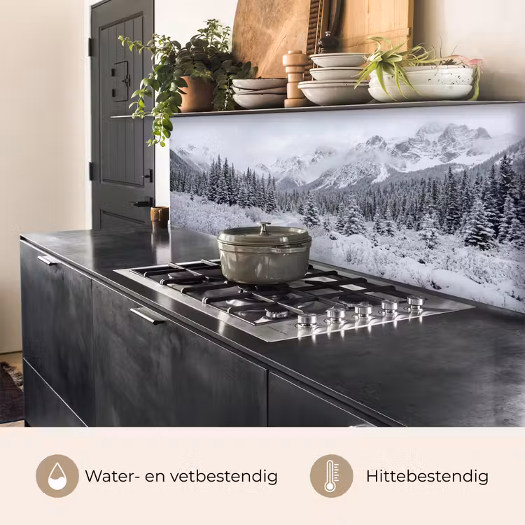 Weg - Bergen - Sneeuw - Naaldbos - Avontuurlijk keuken achterwand 2 middel -usp_NL