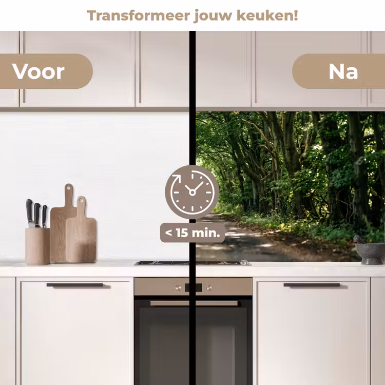Weg - Bomen - Natuur - Groen keuken achterwand 2 middel -voor-na2_NL