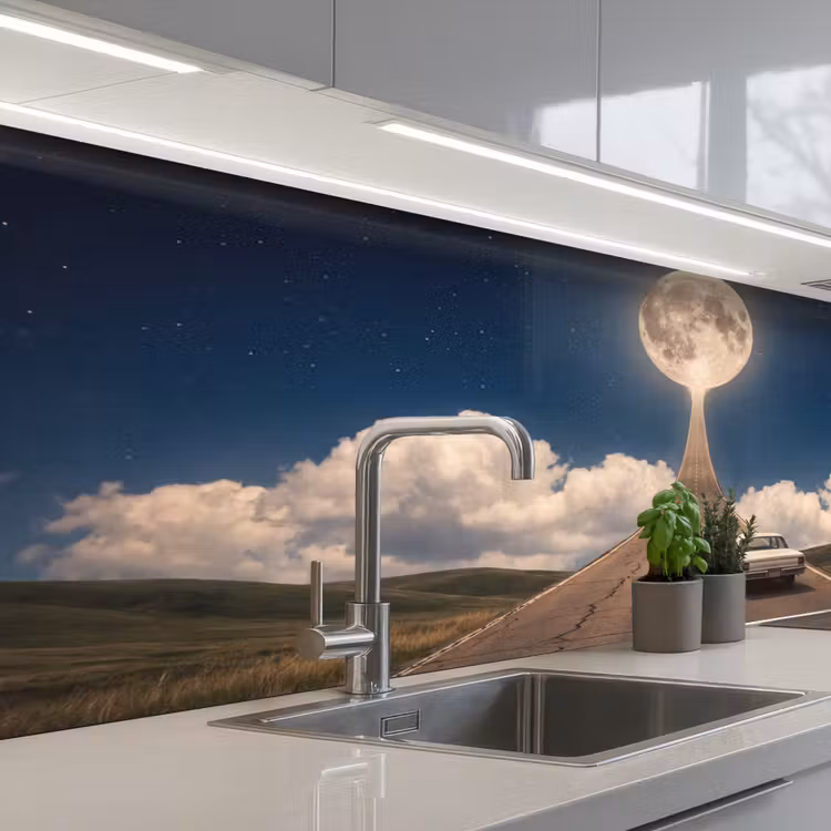 Keuken achterwand - Weg - Maan - Nacht - Weg - Maan - Nacht keuken achterwand 2 middel