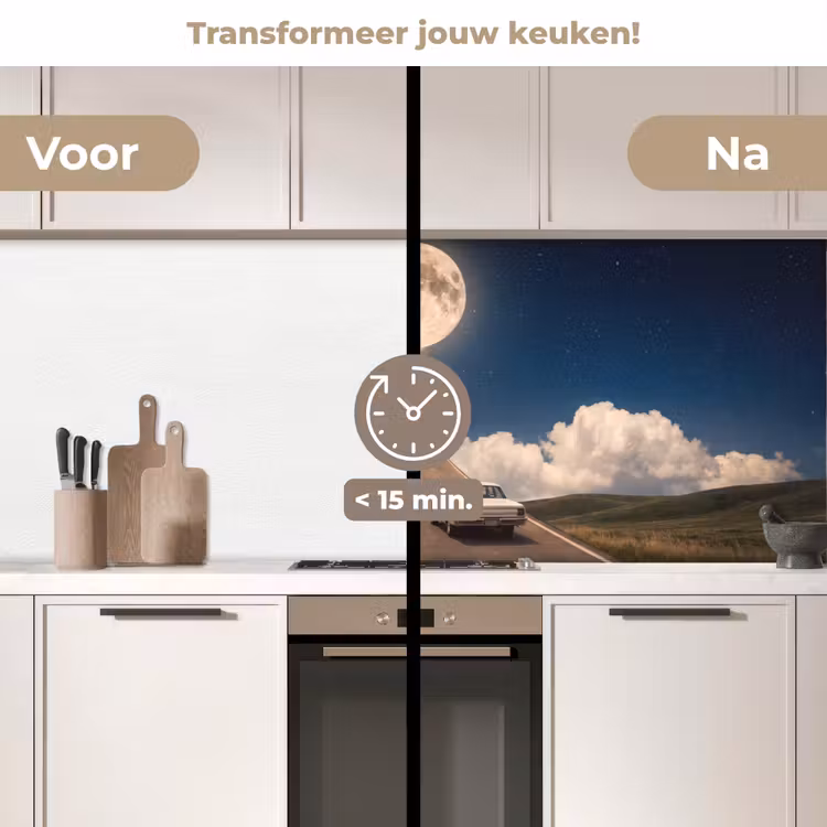 Keuken achterwand - Weg - Maan - Nacht - Weg - Maan - Nacht keuken achterwand 2 middel