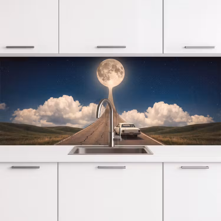 Keuken achterwand - Weg - Maan - Nacht - Weg - Maan - Nacht keuken achterwand 2 middel