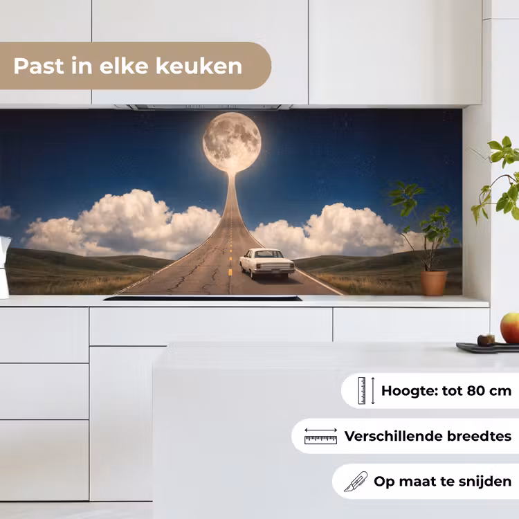 Keuken achterwand - Weg - Maan - Nacht - Weg - Maan - Nacht keuken achterwand 2 middel