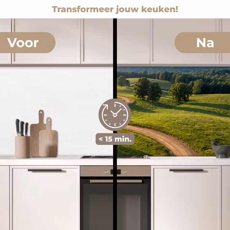 Weg - Weide - Natuur - Groen keuken achterwand 2 middel -voor-na2_NL