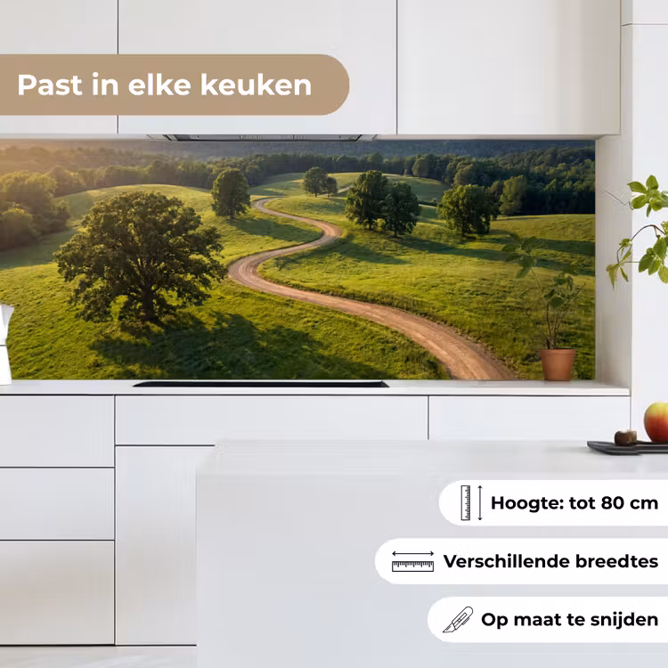 Weg - Weide - Natuur - Groen keuken achterwand 2 middel -sfeer4_NL