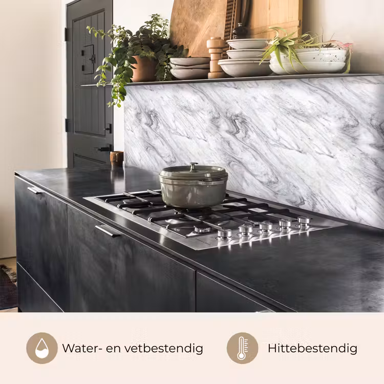 Wervelende - Grijsstructuur - Marmer - Wit keuken achterwand 2 middel 871 -usp_NL