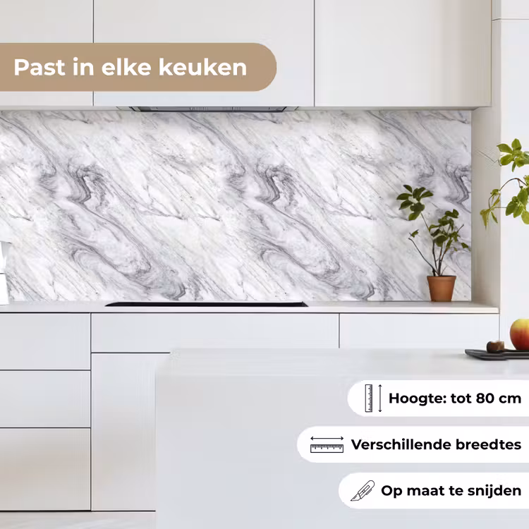 Wervelende - Grijsstructuur - Marmer - Wit keuken achterwand 2 middel 871 -sfeer4_NL