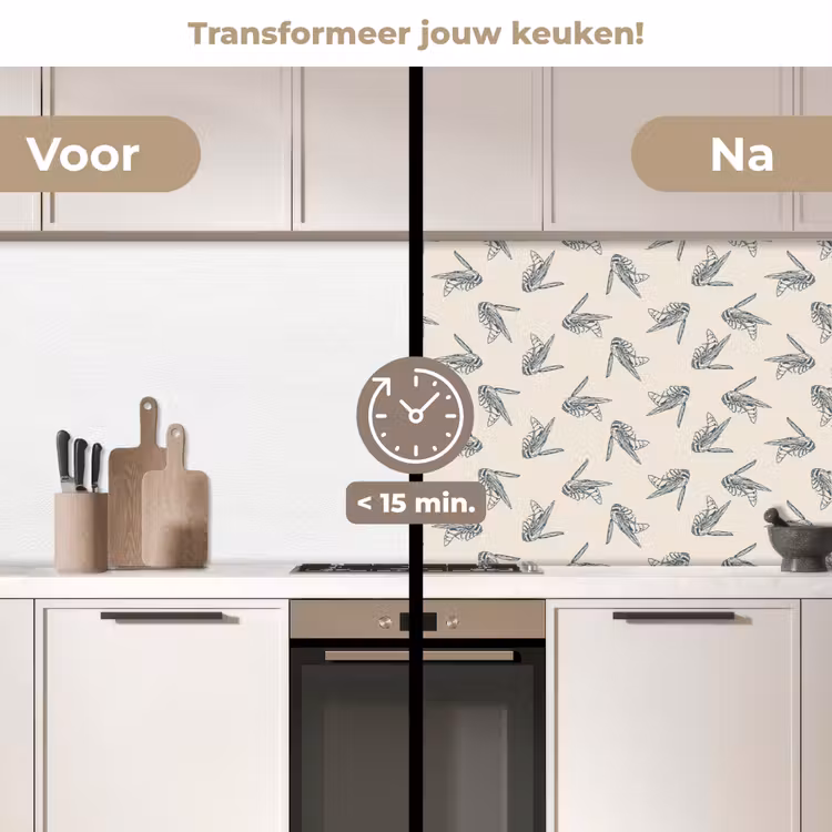 Wespen - Patroon - Jaren 50 keuken achterwand 2 middel 871 -voor-na2_NL