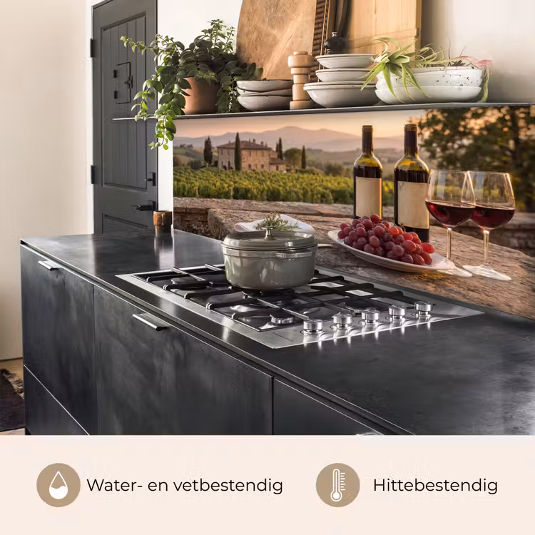 Wijn - Glazen - Druiven - Wijngaard keuken achterwand 2 middel -usp_NL