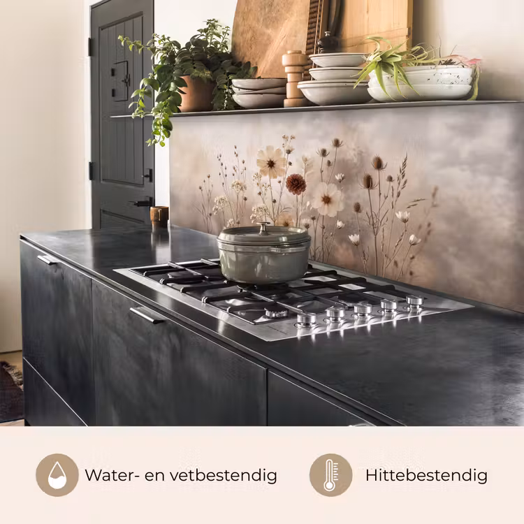 Wilde bloemen - Botanisch - Vintage - Natuur - Rustiek keuken achterwand 2 middel -usp_NL