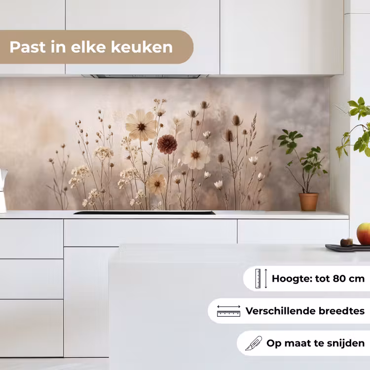 Wilde bloemen - Botanisch - Vintage - Natuur - Rustiek keuken achterwand 2 middel -sfeer4_NL