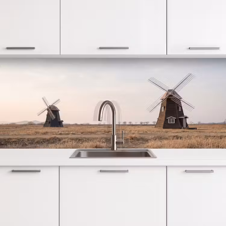 Windmolens - Landschap - Veld keuken achterwand 2 middel -3d