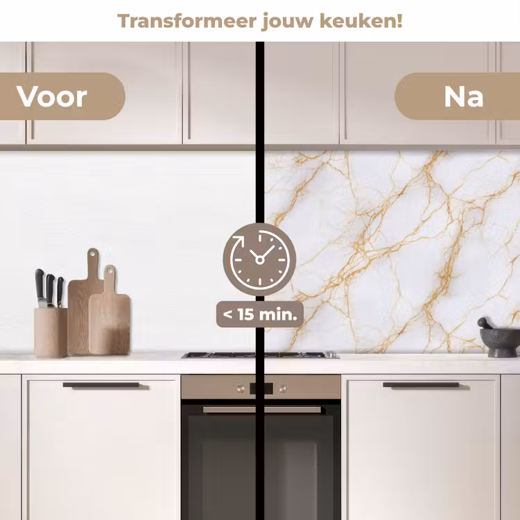 Wit - Goud - Marmer - Aders keuken achterwand 2 middel 871 -voor-na2_NL