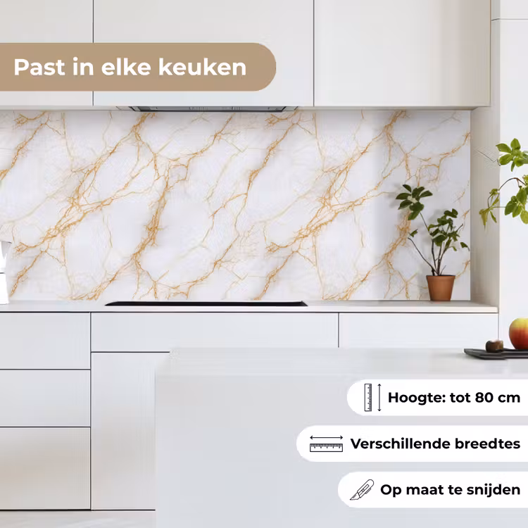 Wit - Goud - Marmer - Aders keuken achterwand 2 middel 871 -sfeer4_NL