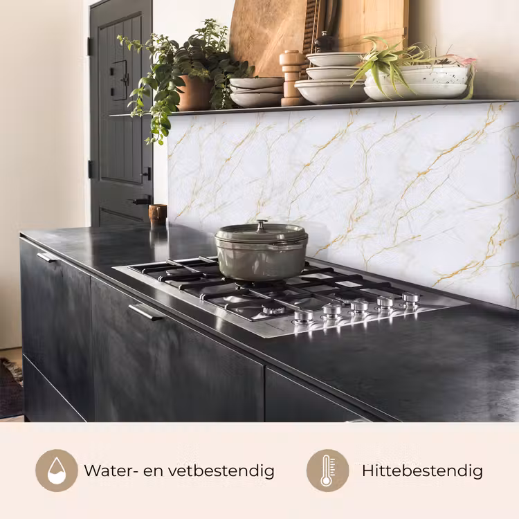 Wit - Marmer - Goud - Luxueus keuken achterwand 2 middel 871 -usp_NL
